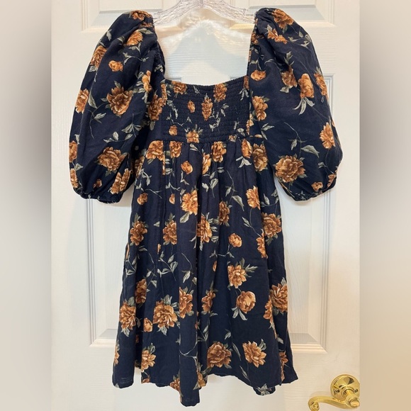 NWT Abercrombie & Fitch Emerson Linen-Blend Puff Sleeve Mini Dress Size XS - Picture 12 of 15